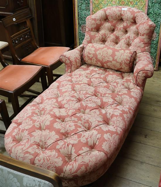 A Victorian upholstered day bed W.150cm